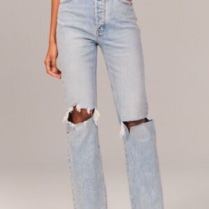 Women's Light Blue Distressed Jeans